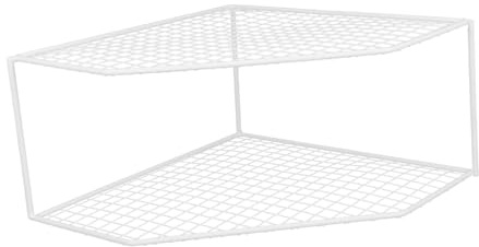 Toyvian Multi-function Two-layer Countertop Pan Rack Kitchen Pot Organizer with Corner Design Sturdy Lightweight Storage Shelf for Home Cookware and Steam Pots