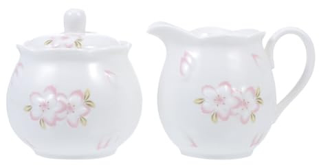 Veemoon Pot à Lait Blanc Isolant Sucrier Blanc avec Couvercle Récipient à Bonbons Polyvalent pour Table et Usage Domestique