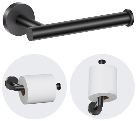 YACVCL Matte Black Toilet Roll Holder Bathroom Toilet Paper Holder | No fingerprints SUS304 Stainless Steel Modern Tissue Non-slip Holders Wall Mounted for Bathroom Kitchen Washroom