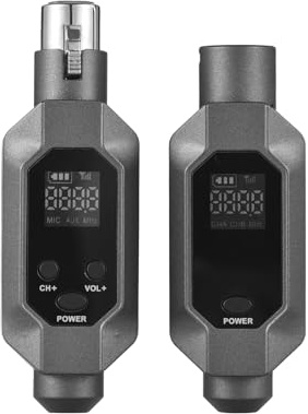Aumotop Trasmettitori Microfonici Wireless, Ricevitori con Riduzione del Rumore, Batteria a Lunga Durata per Mixer Audio, Altoparlanti da Tavolo