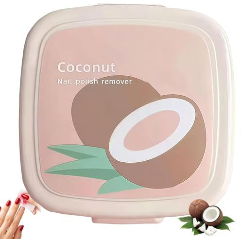40Pcs Coconut Scented Nail Polish Remover Pads In Flip-Top Case - Lint-Free Wipes For Nail Varnish, Gel Polish Removal, Travel And Daily Use, Strong Gentle Formula, Fast-Acting, Convenient Compact
