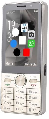 Yanmis 4G Olåst Telefon, Stöd för Dubbla SIM-kort 3,5-tums HD-pekskärm Stora Knappar Mobiltelefon med WiFi Bluetooth, för Android 8.1-appar Ringa Sms (GOLD)