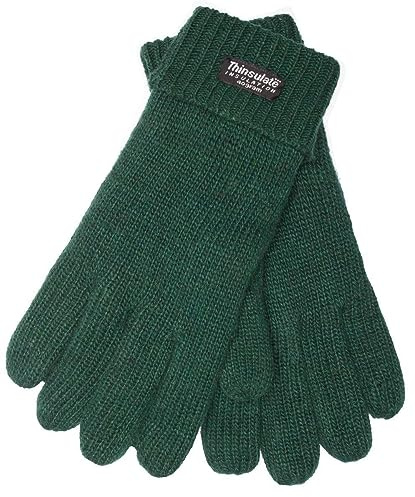 EEM gants tricotés pour femme, laine douce, doublure thermique Thinsulate, vert foncé L/XL
