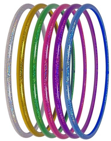 hoopomania Glitter Hula Hoop Reifen, Ø80cm Silber