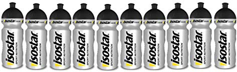 Isostar Sport Trinkflasche 500-650 ml - BPA-frei - Wasserflasche für Laufen, Radfahren, Gym, Wandern - Praktischer und auslaufsicherer Push & Pull Verschluss, 10 Trinkflaschen