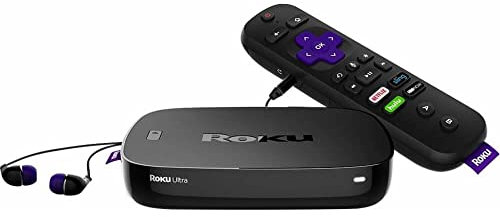 Roku Ultra | 4K/HDR/HD Streaming Player with Enhanced Remote (Voice, Remote Finder, Headphone Jack, TV Power and Volume), Ethernet, Micro SD and USB (2017)