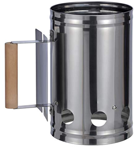 Bambelaa! Accendifuoco per barbecue con manico in legno, di color argento/nero, da circa 17 x 27 x 27 cm