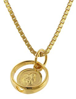 trendor Taufring mit Engel-Einhänger Gold 585 (14 Karat) mit Silberkette zauberhafter Taufschmuck für Mädchen, Jungen oder Mütter, Geschenkidee zur Taufe 75259
