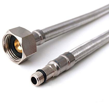 Xcel Home 2x M8 x 1/2 Tuyau Douche Flexibles (500mm) | Paire De Tuyau De Douche Bsp Pour ÉVier/bassin | Raccords Flexible Sans Plomb Ni Rouille | Acier Inoxydable Tressé