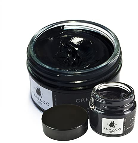 Famaco 50ml Renovating Polish and 15ml Dye Cream with Polishing Cloth and Free Touch up Brush - Long Lasting, Scuff and Scratch Shine Protector Kit for Boots and Shoes - Available in 24 Colours