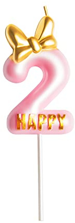 Geburtstagskerzen Krone Niedliche Rosa Mädchen Geburtstag Zahlen 2 mit Krone 7cm