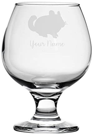 Personalised Chinchilla Engraved Brandy Snifter Glass, Animal Gift for Women, Gift for Men