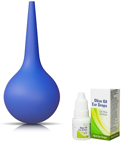 Ear wax removal kit, Suction Ear Bulb With 100% Chemical Free Olive Oil Ear Drops by Nanacare UK| Revolutionary Ear Syringe |Vacuum Earwax remover|Reusable Ear cleaning syringe tool. Suitable all ages