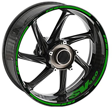 ROANNY Felgenband Motorrad Felgen Aufkleber Dekorative Nabe wasserdichte Reflektierende Aufkleber Für Suzuki SV 650 ABS (Color : Groen)