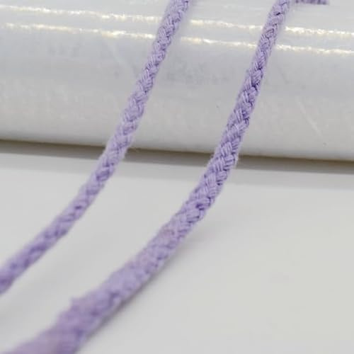 QIUMING 5 mm Baumwollseil zum Basteln, dekorative gedrehte runde Schnüre für DIY-Handwerk, handgefertigtes Schlüsselband, Heimtextilien, Dekoration, Nähen, 5 Yards