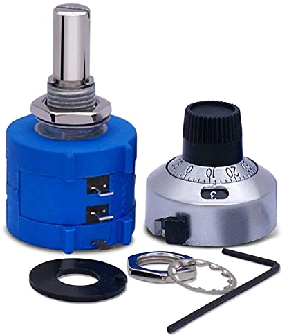 KLVN 200 Ohm-Präzisions-Potentiometer 10-Turn-Multi-Turn-Drehdrahtwund,10 Ring-Einstellbarer Widerstandszählerzifferblatt Drehknopf