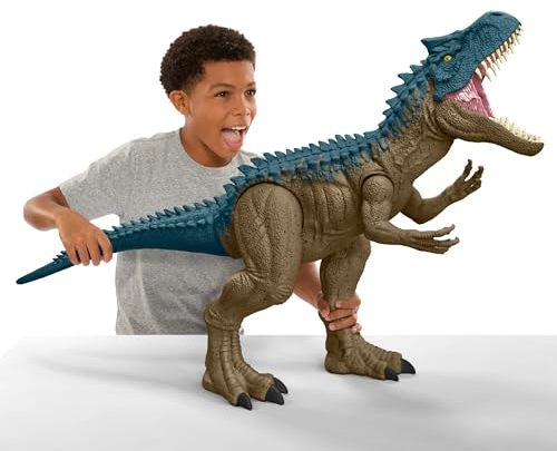 Mattel Jurassic World: Die Chaostheorie Netflix - Riesendino Allosaurus Actionfigur, extragroßer Dinosaurier, kann 20 Minifiguren verschlingen, ca. 96 cm lang, XL Action-Spielzeug, HRX53
