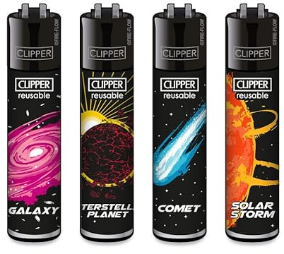Clipper® 4er Set Universe Feuerzeuge + 1 Sticker High Zombie