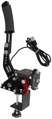 LinCys Juego de Carreras USB Freno de Mano SIM y Soporte de Abrazadera Apto para PS4/PS5 y PC (Color: Black)