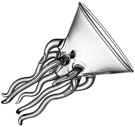 FUNOMOCYA Octopus Cocktail Glass 150ml Flutes Creative Jellyfish Wine Glass Bar Drinkware Holiday Beverage Serveware