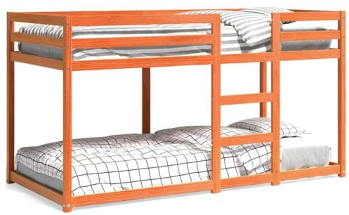 Homgoday Etagenbett Wachsbraun 90x200 cm Massivholz Kiefer Betten und Zubehör Model3214874