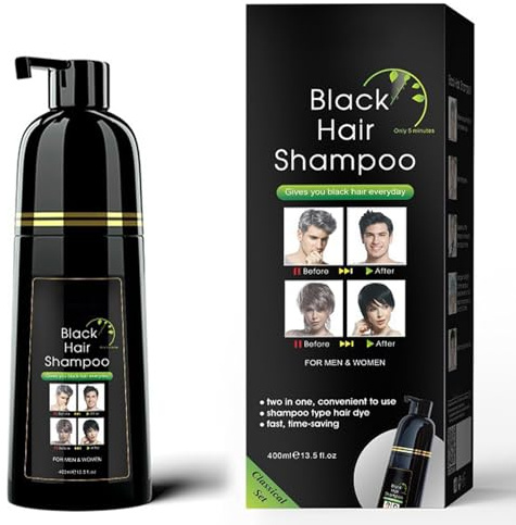 Instant Black Hair Shampoo, Hair Dye Shampoo for Men And Women - Black Hair Dye Shampoo - Easy to Use - Quick and Easy - Lasts 30 Days 3 In 1 Black Hair Dye