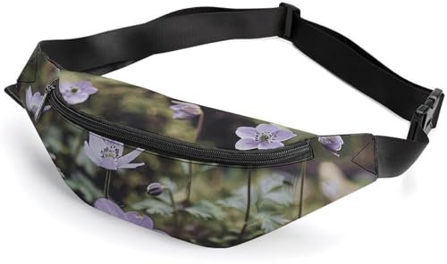 Bauchtasche für Herren und Damen, Gürteltasche, klein, lila, Anemone, Crossbody, Hüfttasche für Reisen, Wandern, Laufen, Bauchtasche, Stil 1, 36 x 15 cm, Stil 1, 36*15cm