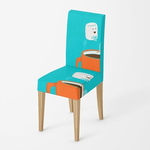 Stuhlhussen Orange Gelb Stuhlüberzug Weich Spandex Stuhlhussen Schwingstühle Stuhlbezug Waschbar Stuhl überzug Abnehmbare Stuhlbezüge mit Gummiband Hussen für Stühle Stuhlhussen 8er Set