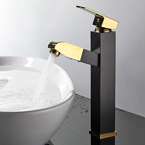 Rubinetto Cucina Miscelatore Lavabo Con Doccetta Estraibile Rubinetto Cucina Rubinetteria Bagno Rubinetto Lavabo Monoblocco Monocomando Estensibile Cromato,Inferiore,Nero+oro,Alto
