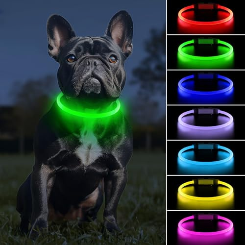 PcEoTllar Leuchthalsband Hund Aufladbar mit 7 Farben