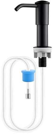 Dosatore Sapone, HJIAMA Pompa Distributore Sapone con Filettatura Prolunga per Tubo Silicone 116 cm, Testa Della Pompa Girevole 360° Dispenser di Sapone Liquido, Salvaspazio, per Lavelli Cucina