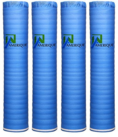 800SQFT AMERIQUE 1.5MM Premium Flooring Padding 3-in-1 Heavy Duty Foam Blue, 200SF/Roll, Pack of 2 Underlayment, with Tape & Vapor Barrier