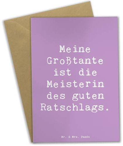 Mr. & Mrs. Panda Grußkarte Spruch Großtante Ratschlag - Geschenk, Weihnachten, osterkarten, Familienmitglied, herzerwärmende Sprüche, Beileidskarte, erweiterte Familie, Lebenserfahrung, Lächeln