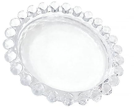 Cabilock 1 Pc plato con borde de perla fruteros fruteira placas decorativas fruit bowl platos bandeja decorativa cena pasta ensaladas placa de postres plato de bocadillos Vidrio Transparent