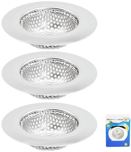 3 Pcs Kitchen Sink Strainer - Stainless Steel Sink Sieve Catcher Plug Strainer for Kitchen Wash Basin Bathtub