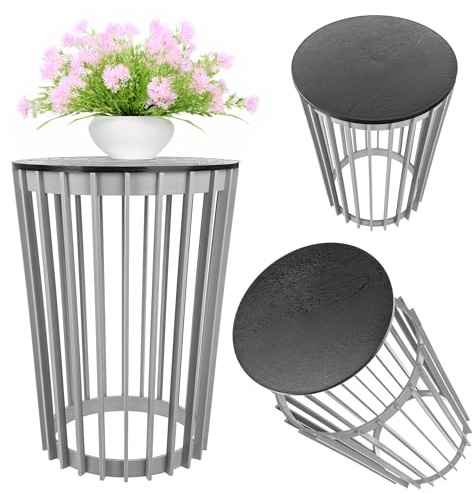 KADAX Soporte para macetas Aytre, soporte para flores de plástico, soporte para plantas, mesa para plantas, mesa para flores, taburete para flores, taburete para plantas (gris, 53,5 cm)