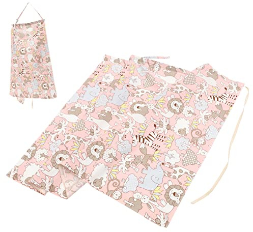 HAMPPLIES Couverture Allaitement en Coton Rose, Tablier de Maternité à Double Couche Sangle Réglable, pour Allaiter Bébé à L’extérieur