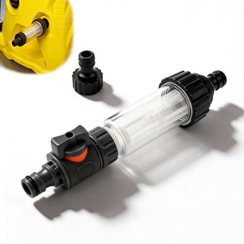 DIYCUT 3/4 Zoll Wasserfilter Garten, mit 2 Stück Schlauchverbinder | Wasserfilter Wohnmobil, Wasserfilter Hochdruckreiniger, Universell für Hochdruckreiniger, Gartenpumpen, Caravan und Camping
