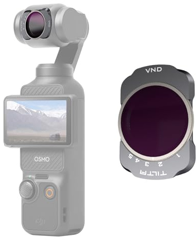 Tilta Variable ND Filter (ND2-ND32) Compatible with DJI Osmo Pocket 3/4 – Adjustable Neutral Density for Exposure Control | Magnetic Snap-On | Ultra Slim Optical Glass for Outdoor Filming