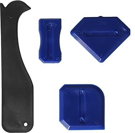 Set di 4 attrezzi per sigillatura include rimozione sigillante sigillante e finitura sigillante in silicone, per bagno, cucina, pavimento, porta finestra