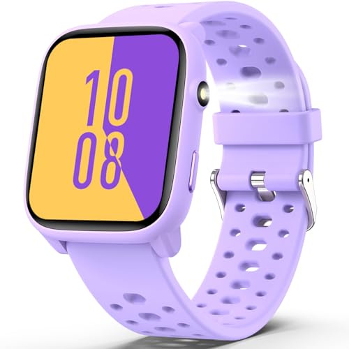 MgaoLo Kids Smart Watch 1.85 Upgrade - Fitness Tracker with Heart Rate Sleep Monitor, 100+ Sports Modes, 12 Puzzle Games, Activity Tracker for Boys Girls Outdoor Fun (Purple)
