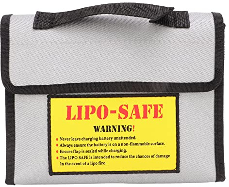 Lipo Battery Bag - Fire Explosion Proof Safety Storage, Protect Lithium Batteries from Charging Hazards, Hook and Loop Closure, Fire Containment, Compact Size