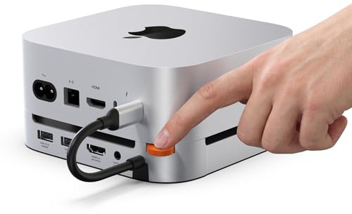Stouchi Docking Station Mac mini M4/Pro 2024, Box SSD NVMe/SATA 8TB, 2 USB-A 10Gbps, HDMI 4K@60Hz, SD/TF, 2 USB-A dati, Audio 3.5mm, Pulsante, Wi-Fi stabile
