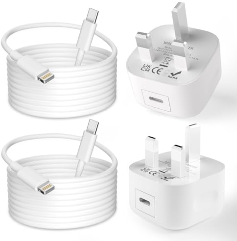 iPhone Fast Charger, 2 Pack 20W USB C Charger Plug + 2M Lightning Cable | Compatibility with Apple iPhone 14 Pro 14 Pro Max 14 Plus 13/12/11 Series, iPad iPhone Fast Charging USB Type C PD Plug Block