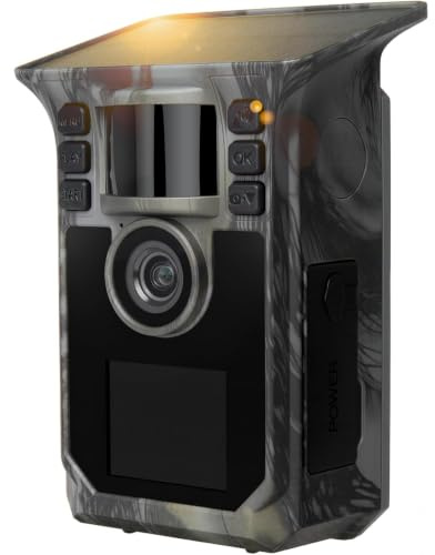FKPCAM 4K 64MP Solar Wildkamera mit Handyübertragung APP, WLAN Bluetooth Eingebaute 5000mAh, Wildkamera mit Bewegungsmelder Nachtsicht, IP67 Wasserdicht 130°Weitwinkel
