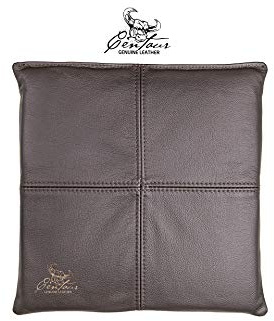 Centaur - Hochwertiges Leder Sitzkissen - Chocolate 35x35 cm - Ideal für Stuhl oder Sitzbank - Abwaschbare Echtleder Stuhlkissen - Pflegeleichte Sitzauflage