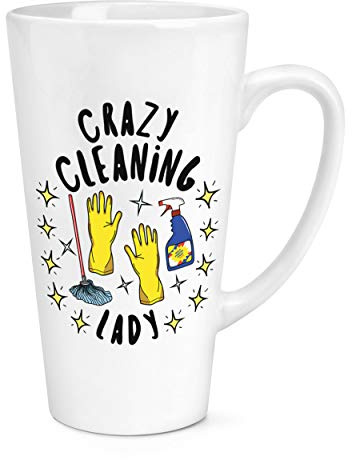 Crazy Cleaning Lady Stars 17oz Large Latte Mug Cup