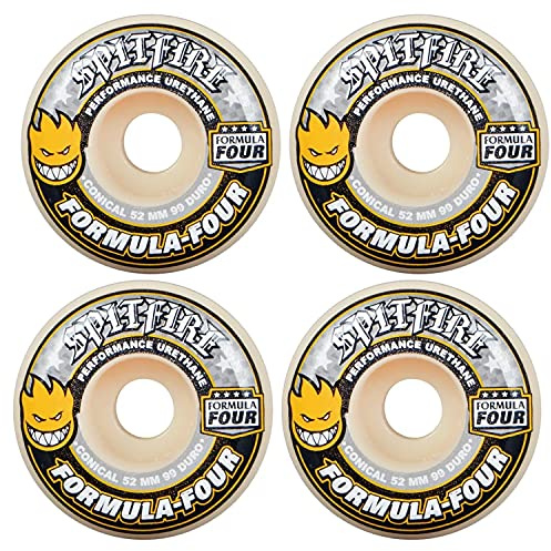 Spitfire Wheels Spitfire Skateboard Wheels 54mm F4 99A Conical Yellow Print