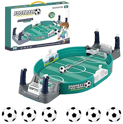 Mini Table Soccer Game, Tabletop Football Game Toy With 6 Pcs Mini Football, Desktop Interactive Soccer Game Toy World Cup Gift for Kids Adults
