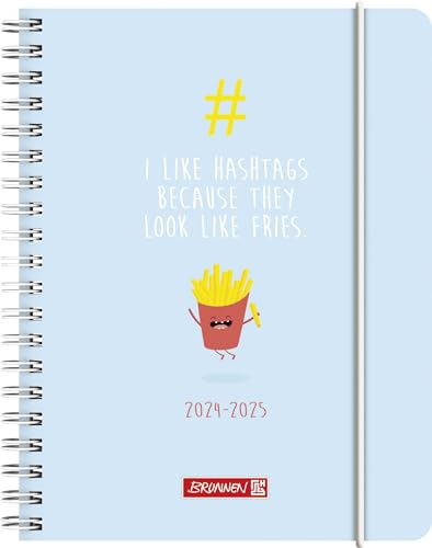 BRUNNEN Schülerkalender (2024/2025) „#fries“, 2 Seiten = 1 Woche, A6, 208 Seiten, hellblau